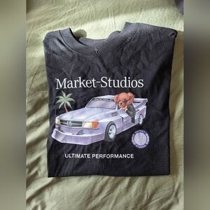 Market-Studios Black Graphic Short Sleeve Tee